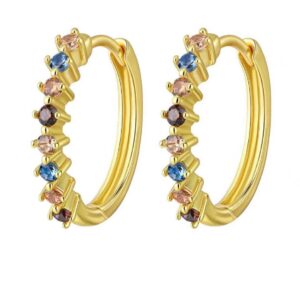 14k Forgyldte hoops med sten