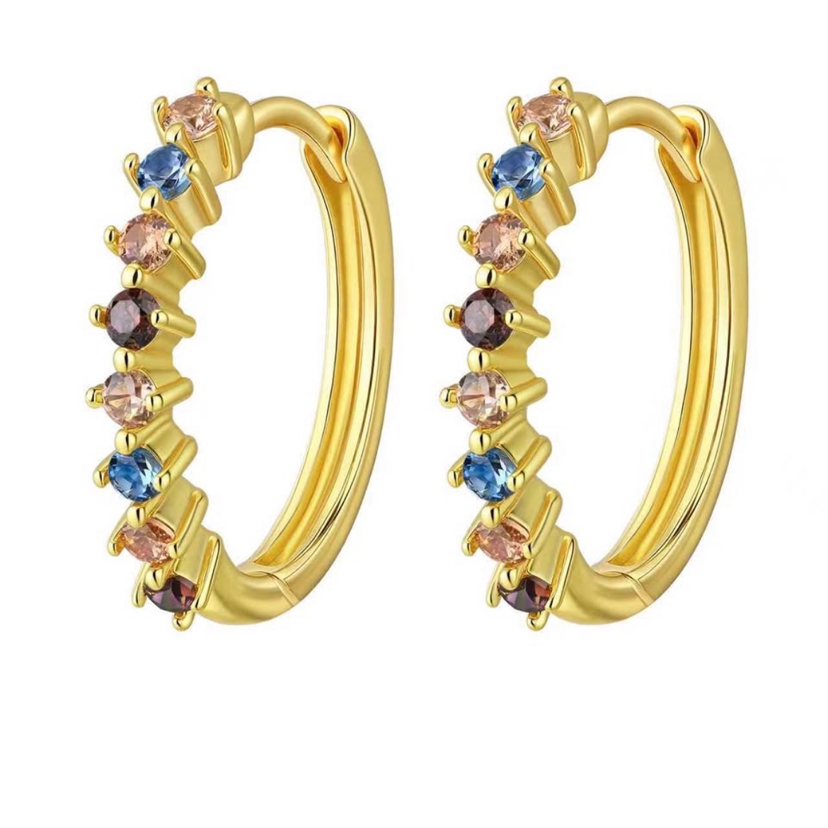 14k Forgyldte hoops med sten