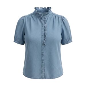 denim skjorte kortærmet