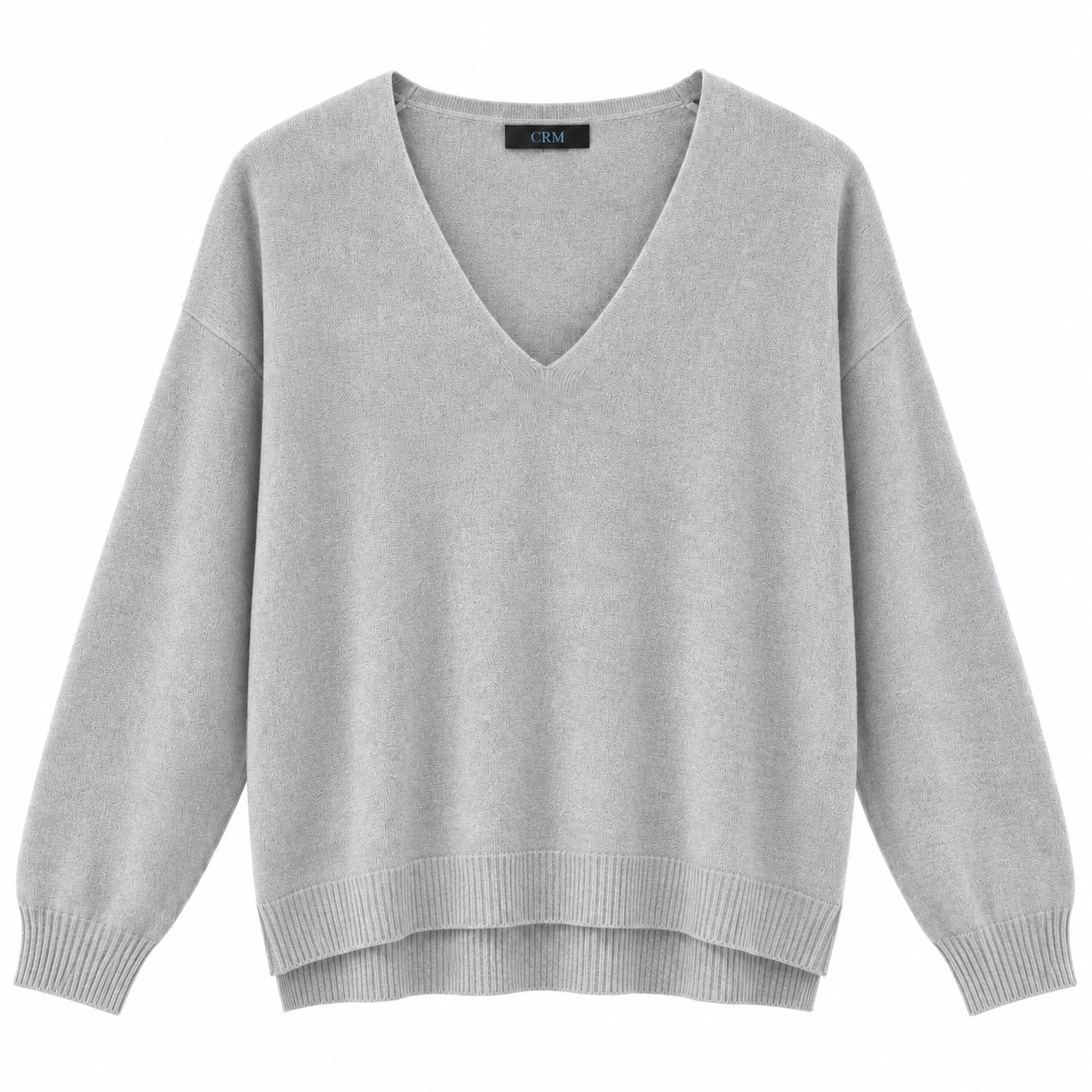 V-neck striktrøje m. slids - Image 5