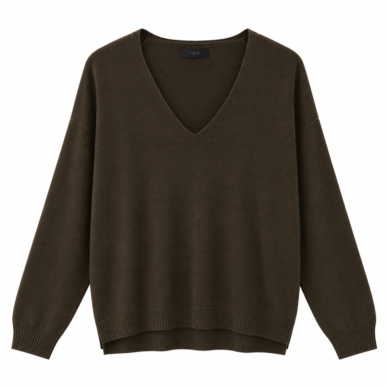 V-neck striktrøje m. slids - Image 7