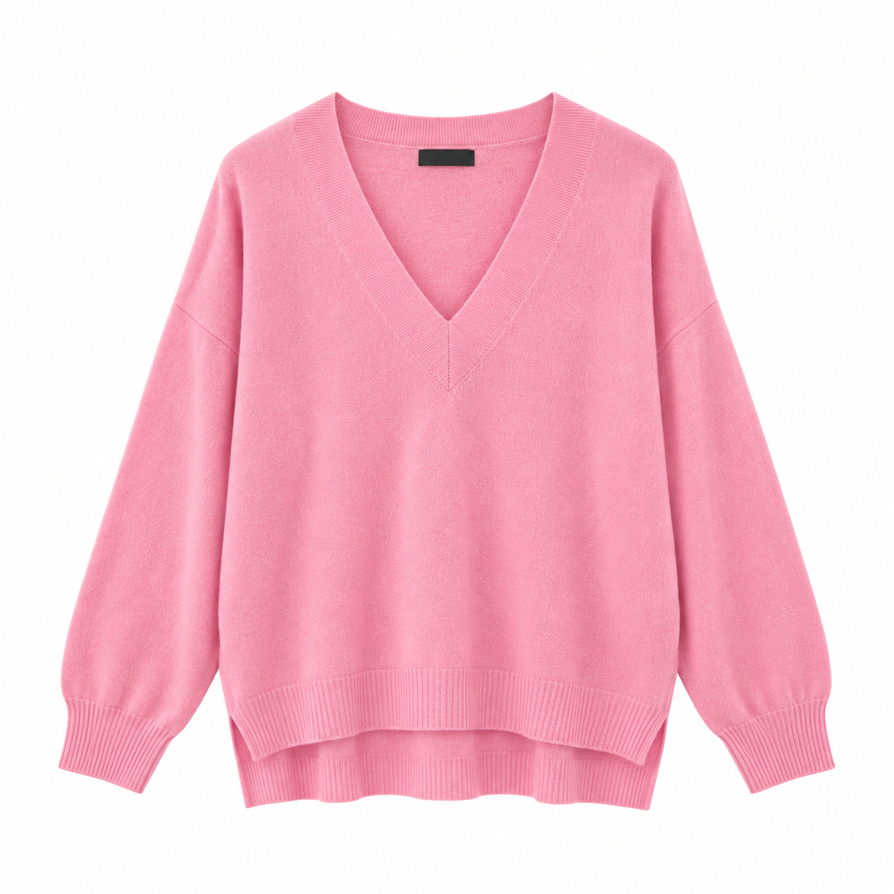 V-neck striktrøje m. slids - Image 4